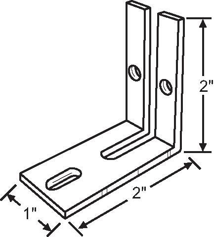 2" Sliding Door Fixed Panel Bracket Stop with Slot - Garage and Sliding Door Hardware